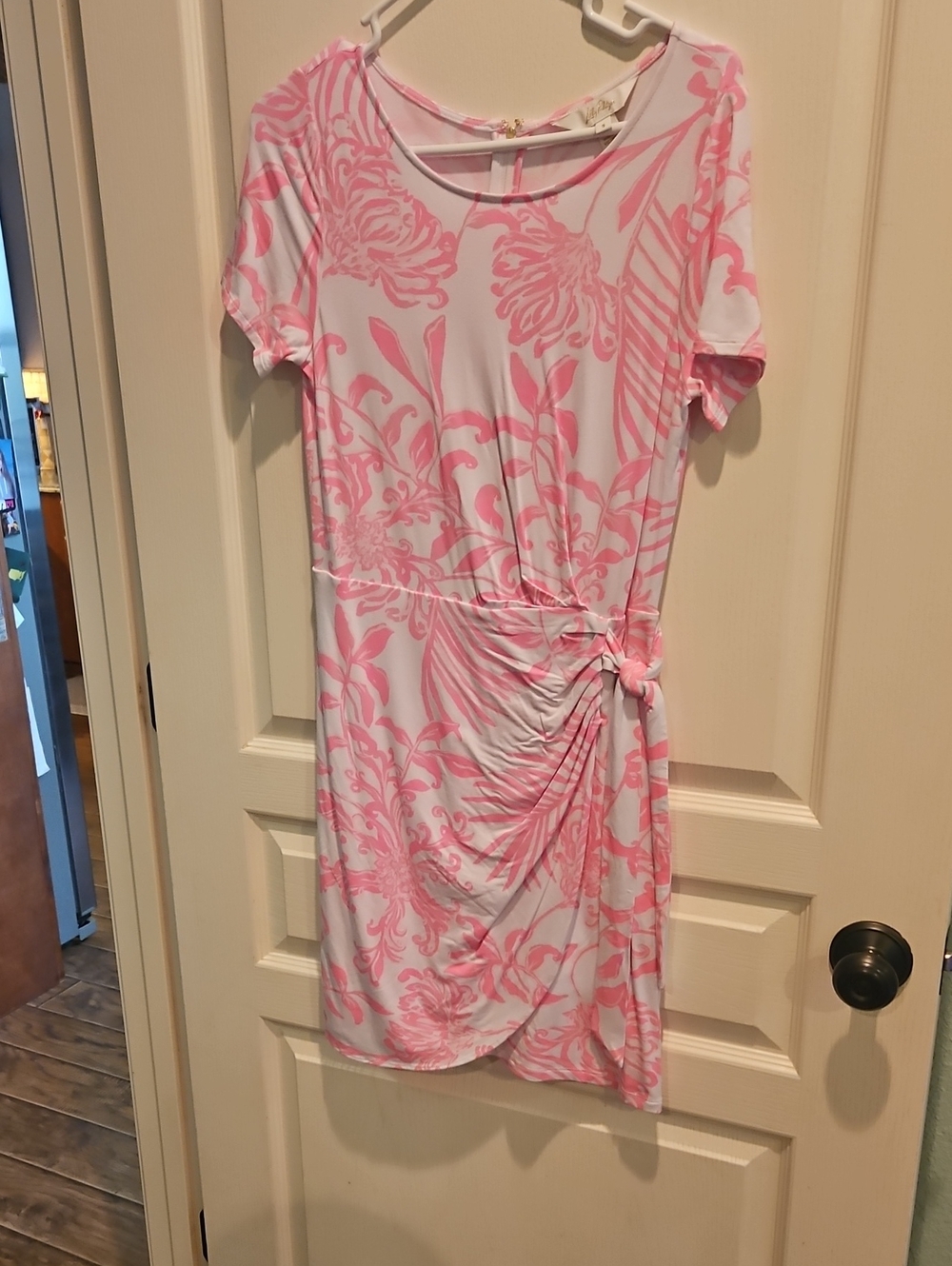 Lilly Pulitzer Pink and White Floral Side-Knot Dress
